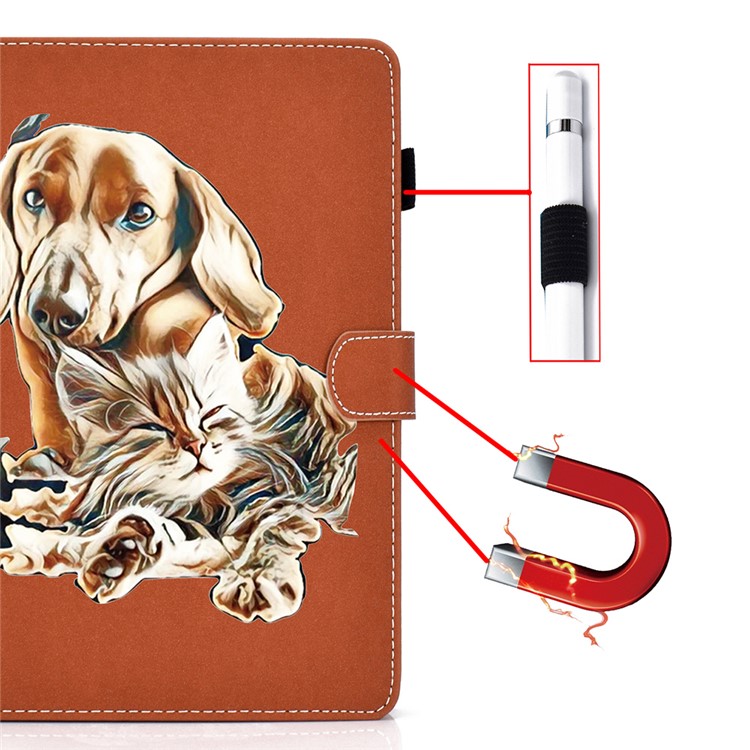 Pattern Printing Card Slots Flip Leather Cover with Pen Slot for Samsung Galaxy Tab A 10.1 (2019) SM-T510 (Wi-Fi)/SM-T515 (LTE) - Dog-6