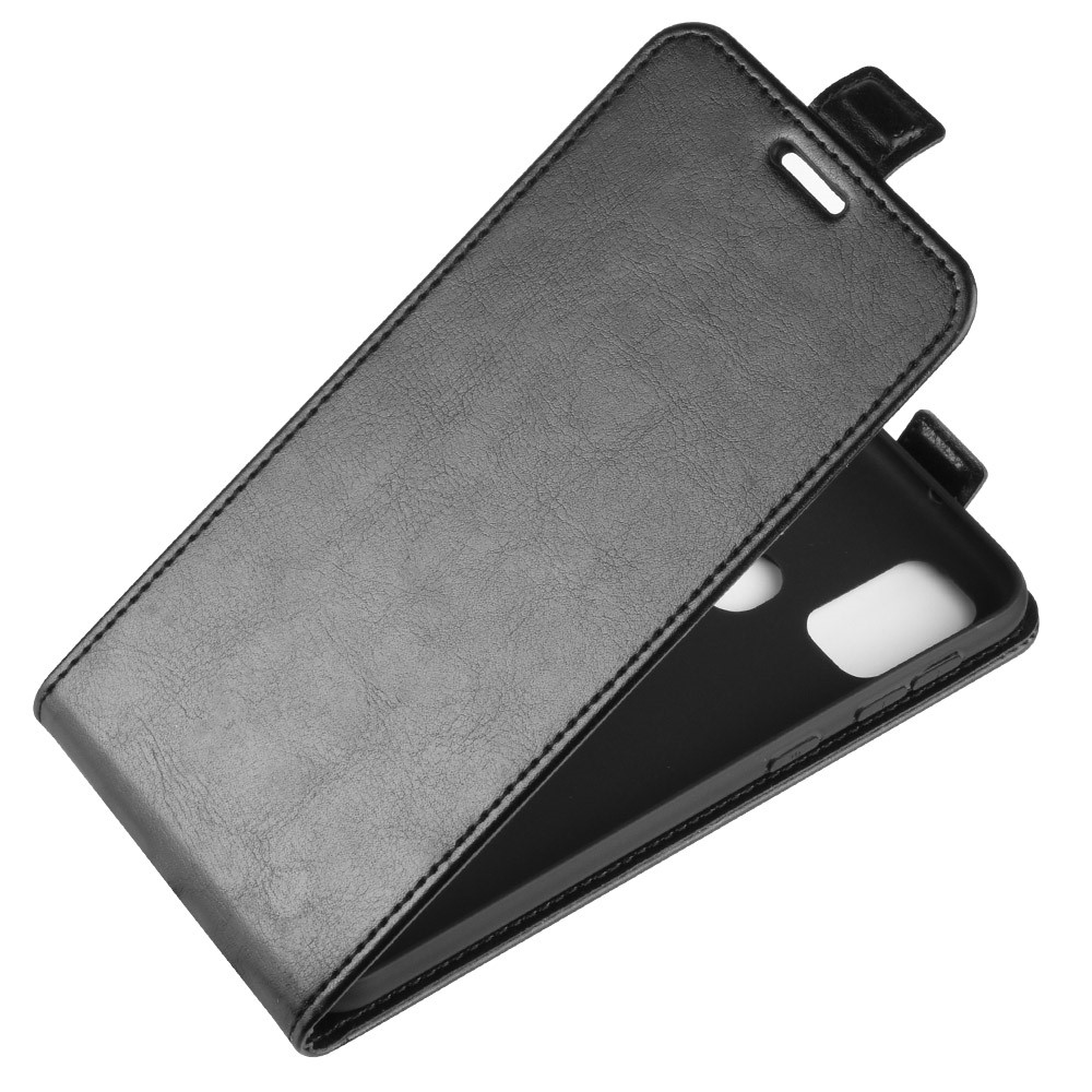 Crazy Horse Vertical Leather Casing with Card Slot for Samsung Galaxy M30s - Black-3