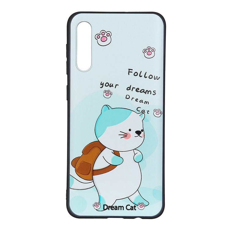 

Cat Patterned Printing Hard Plastic + TPU Phone Case for Samsung Galaxy A50/A50s/A30s - Cat Carrying Backpack, Galaxy A50