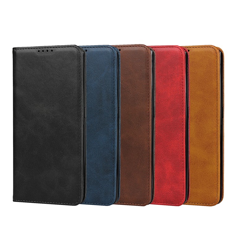 Auto-absorbed Leather Wallet Stand Phone Cover for Samsung Galaxy A80/A90 - Black-8