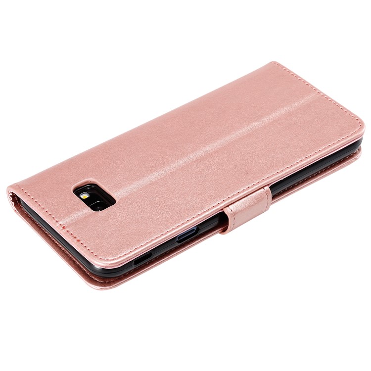 Imprint Flower Leather Wallet Cell Phone Casing for Samsung Galaxy J4+ - Rose Gold-4