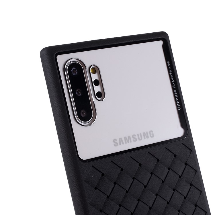 Woven Pattern Flexible TPU + PC Back Phone Cover for Samsung Galaxy Note 10 Plus/Note 10 Plus 5G - Black-4