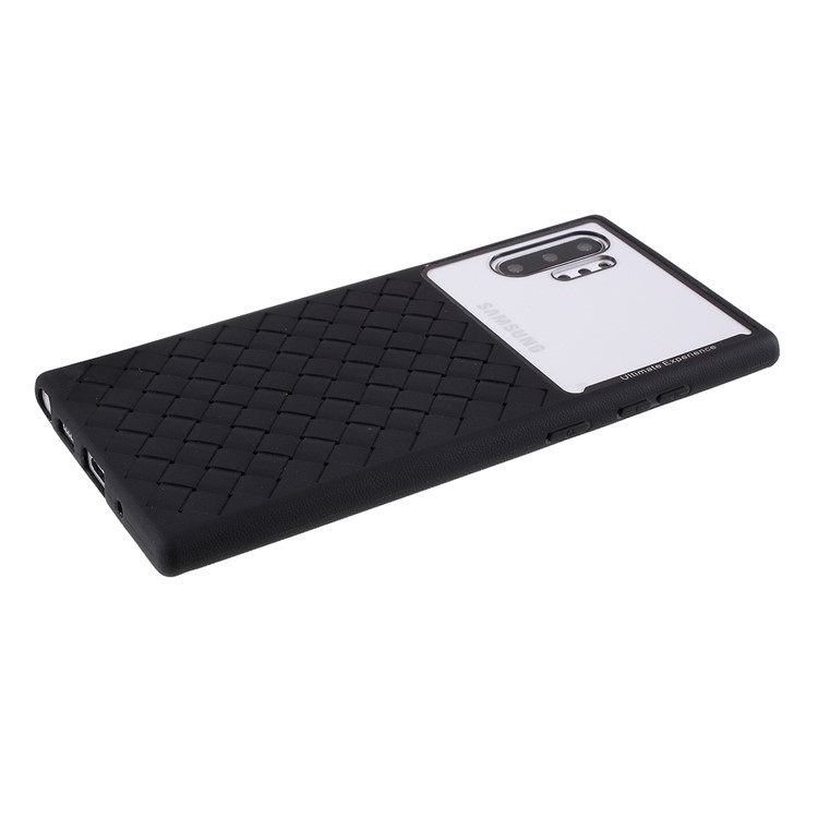 Woven Pattern Flexible TPU + PC Back Phone Cover for Samsung Galaxy Note 10 Plus/Note 10 Plus 5G - Black-5