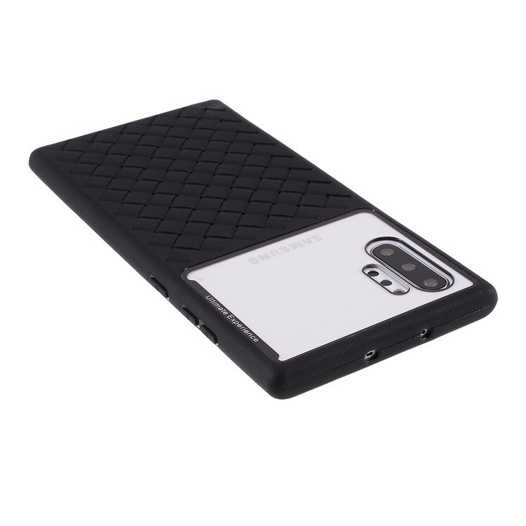 Woven Pattern Flexible TPU + PC Back Phone Cover for Samsung Galaxy Note 10 Plus/Note 10 Plus 5G - Black-6