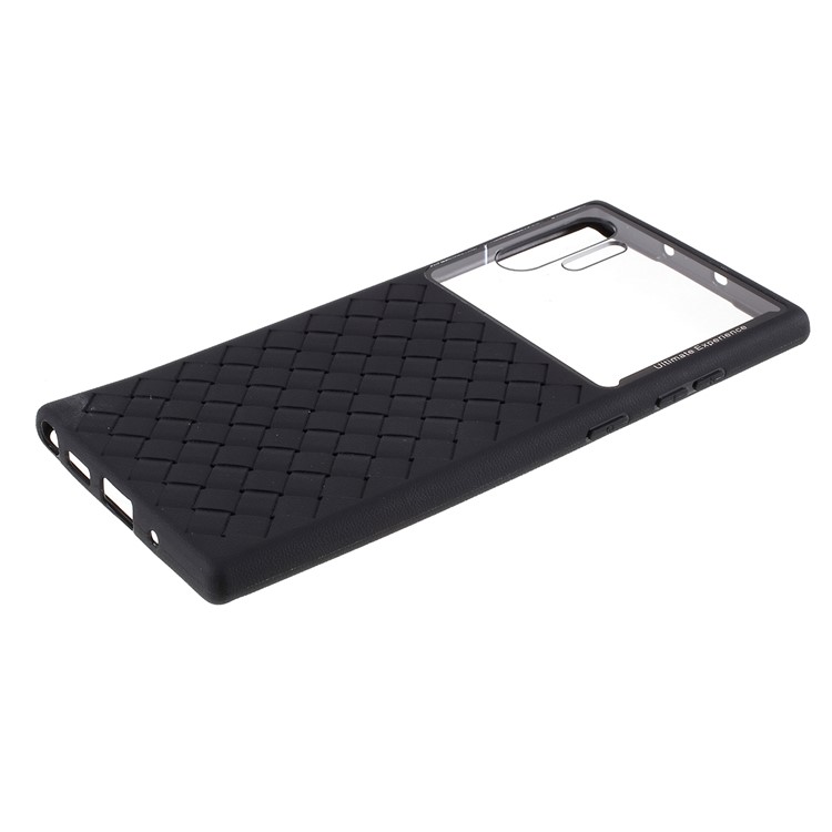 Woven Pattern Flexible TPU + PC Back Phone Cover for Samsung Galaxy Note 10 Plus/Note 10 Plus 5G - Black-8