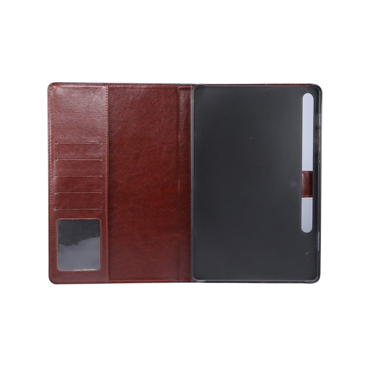 Jeans Cloth Leather Wallet Stand Tablet Casing Cover for Samsung Galaxy Tab S6 T860 - Dark Blue-4