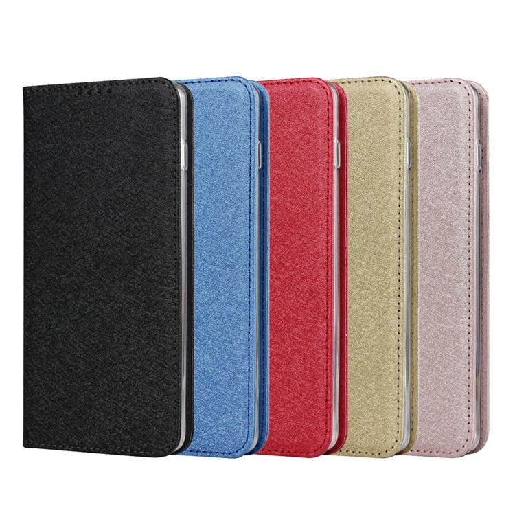 Textura De Seda Ficar Estojo De Couro Carteira Com Cordão Para Samsung Galaxy S10 Mais - Preto-9