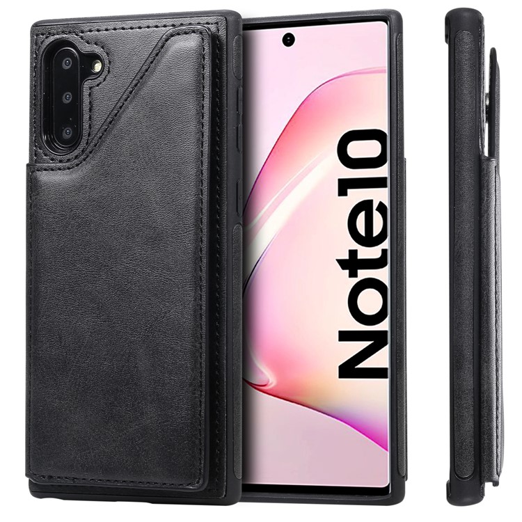 PU Leather + TPU Cover Phone Case with Dual Card Slots for Samsung Galaxy Note 10/Note 10 5G - Black-2