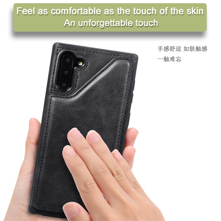 PU Leather + TPU Cover Phone Case with Dual Card Slots for Samsung Galaxy Note 10/Note 10 5G - Black-7