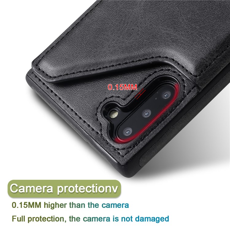 PU Leather + TPU Cover Phone Case with Dual Card Slots for Samsung Galaxy Note 10/Note 10 5G - Black-9