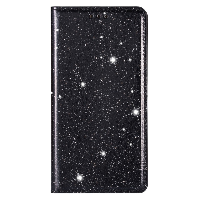 Flash Powder Stand Leather Card Holder Case for Samsung Galaxy Note 10 Plus 5G / Note 10 Plus - Black-2