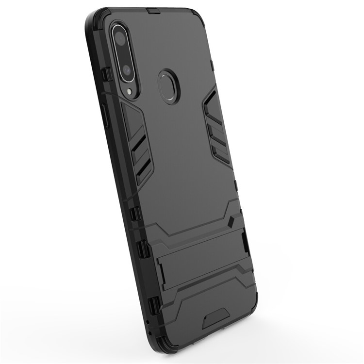 Plastic + TPU Hybrid Shell Case with Kickstand for Samsung Galaxy A20s - Black-7