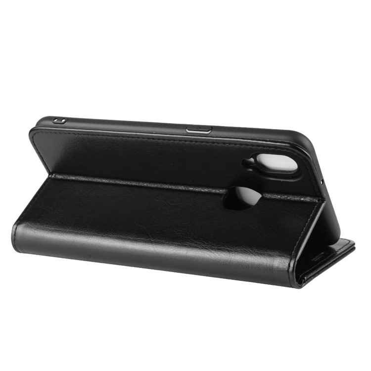 Crazy Horse Texture Flip Leather Wallet Phone Shell for Samsung Galaxy A10s - Black-7