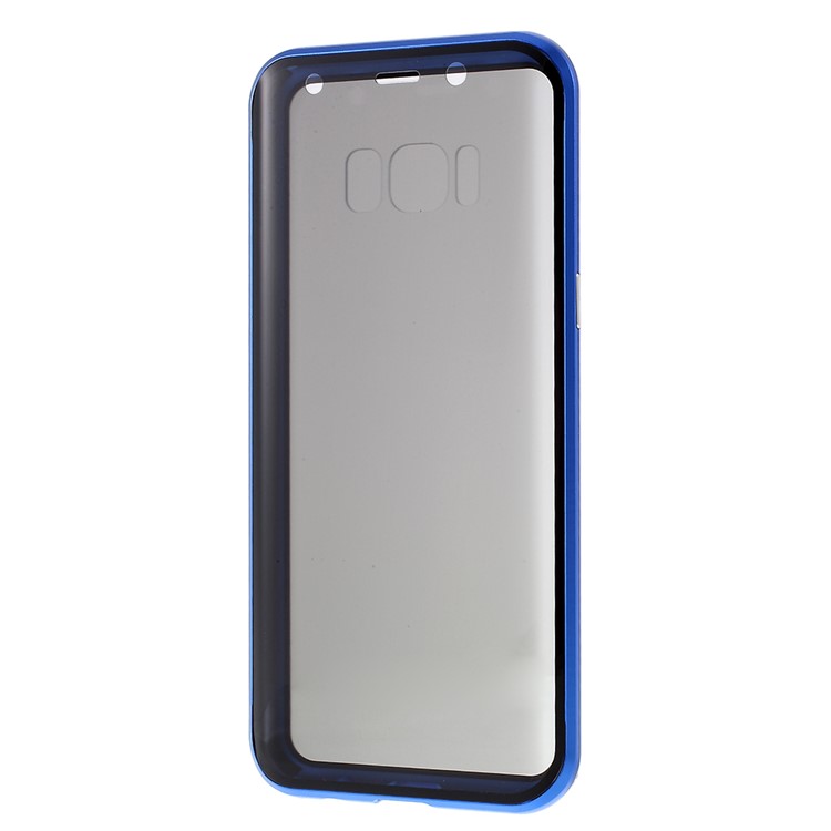 Anti-spy Full Covering Magnetic Metal Frame + Tempered Glass Phone Cover for Samsung Galaxy S8 - Red-14
