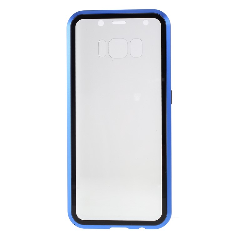Anti-spy Full Covering Magnetic Metal Frame + Tempered Glass Phone Cover for Samsung Galaxy S8 - Red-15