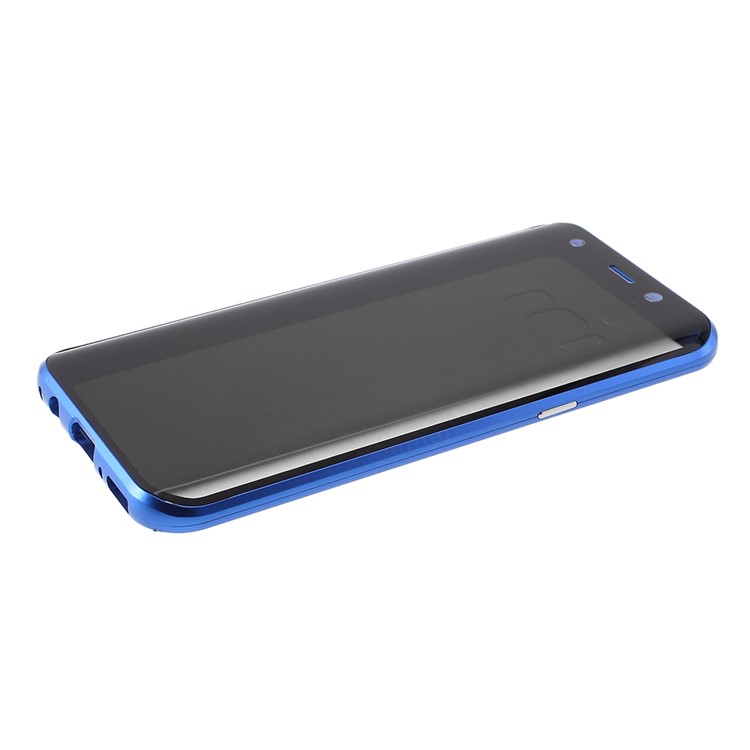 Anti-spy Full Covering Magnetic Metal Frame + Tempered Glass Phone Cover for Samsung Galaxy S8 - Red-16