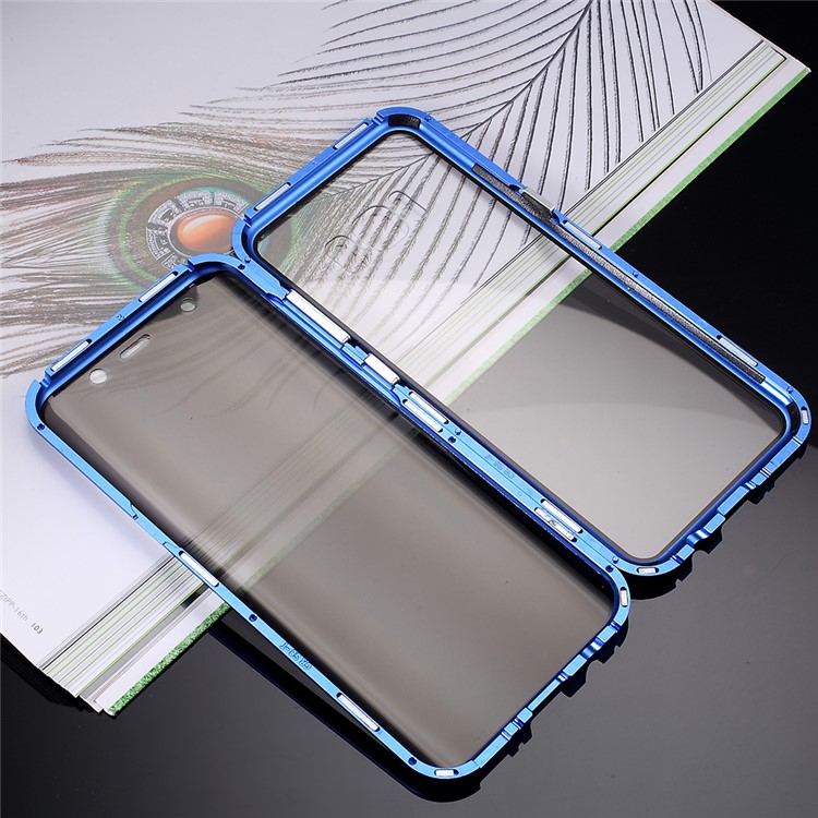 Anti-spy Full Covering Magnetic Metal Frame + Tempered Glass Phone Cover for Samsung Galaxy S8 - Red-20
