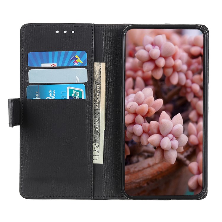 Retro Style Leather Wallet  Phone Casing with Stand for Samsung Galaxy A70s - Black-11