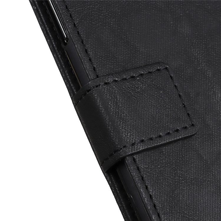 Retro Style Leather Wallet  Phone Casing with Stand for Samsung Galaxy A70s - Black-6