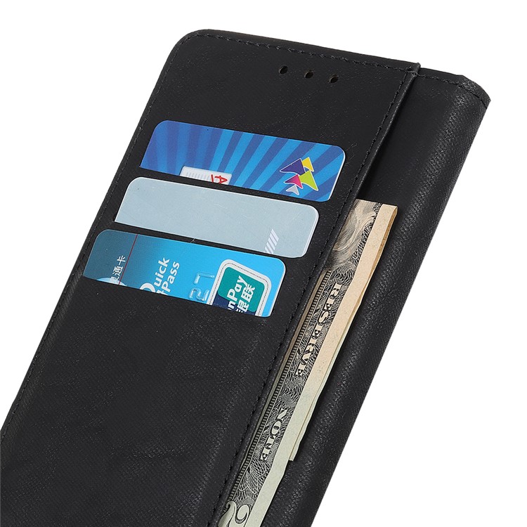 Retro Style Leather Wallet  Phone Casing with Stand for Samsung Galaxy A70s - Black-9