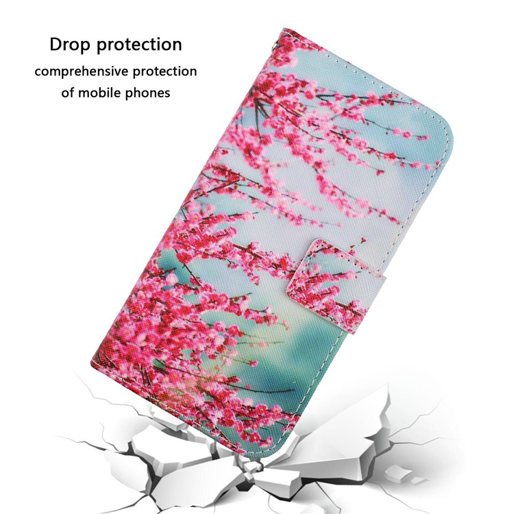 Pattern Printing PU Leather Wallet Phone Cover for Samsung Galaxy Note 10 Plus/Note 10 Plus 5G - Plum Blossom-9