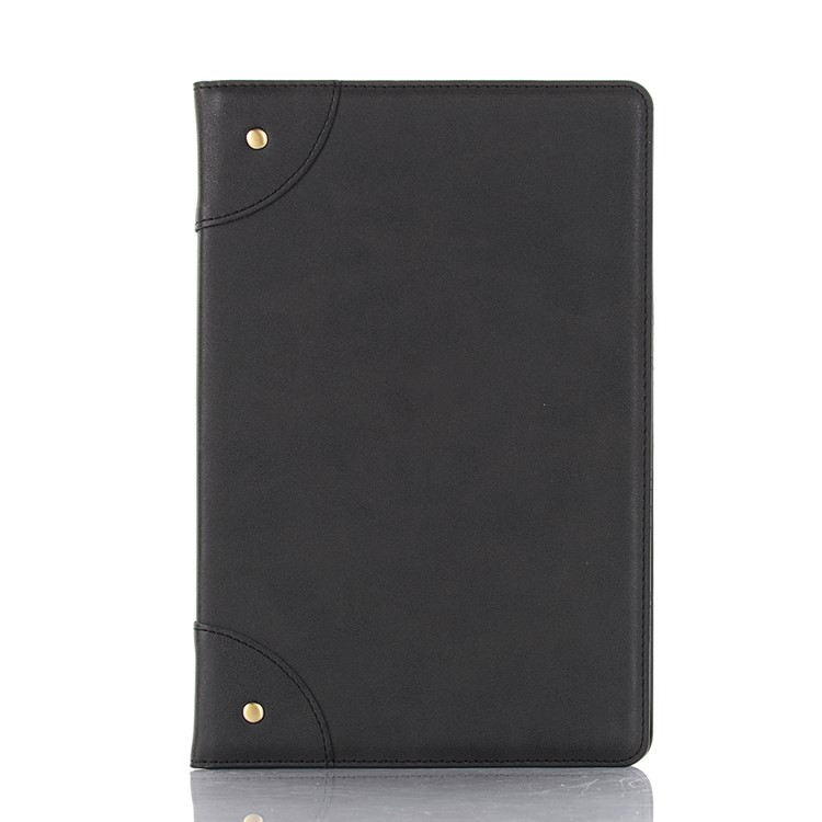 

Retro Book Style Wallet Stand Leather Smart Tablet Case for Samsung Galaxy Tab S6 SM-T860 (Wi-Fi)/SM-T865 (LTE) - Black, Galaxy Tab S6