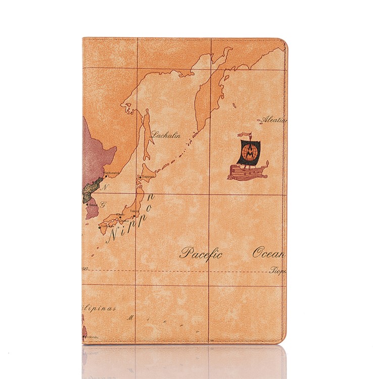 Map Pattern Printing Wallet Stand Leather Tablet Shell for Samsung Galaxy Tab S6 SM-T860 (Wi-Fi)/SM-T865 (LTE) - Brown-2