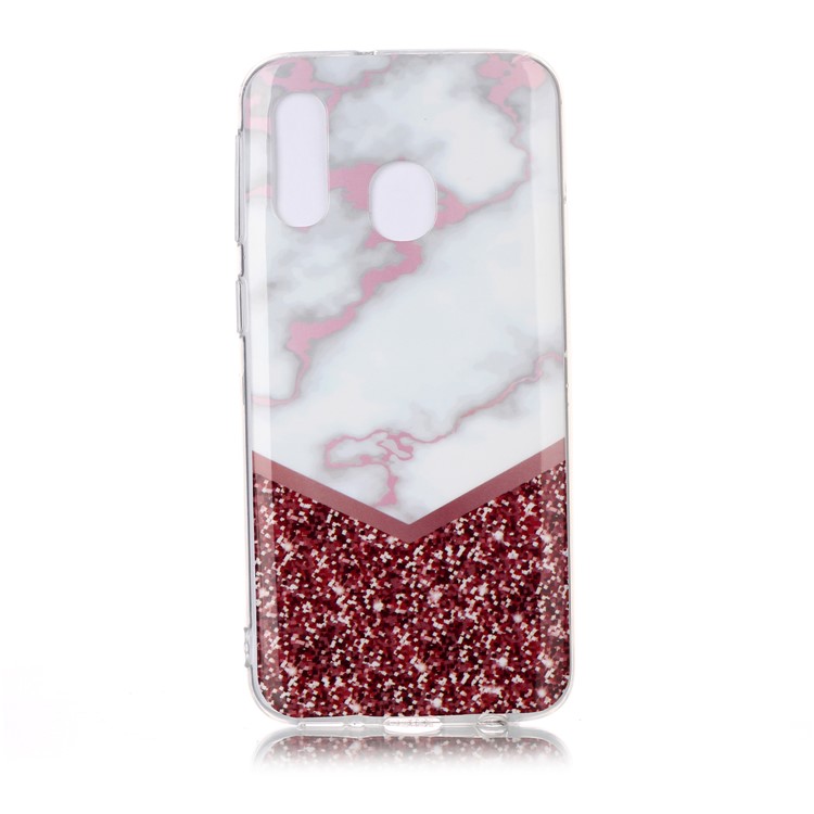 IMD Marble Pattern TPU Shell Phone Case for Samsung Galaxy A40 - Style A-1