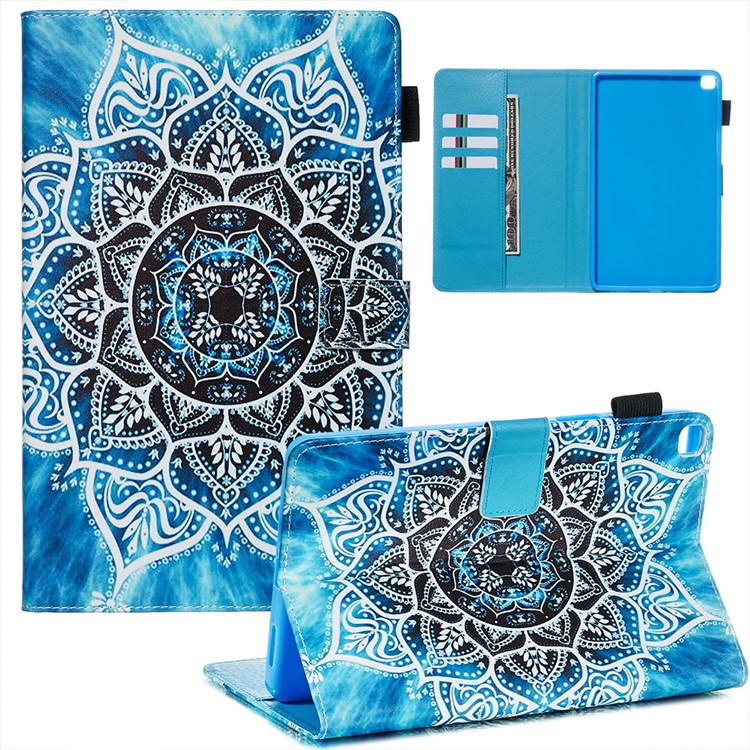 Printing PU Leather Wallet Shell for Samsung Galaxy Tab A 8.0 LTE (2019) SM-T290/SM-T295 - Malanda Flower-1