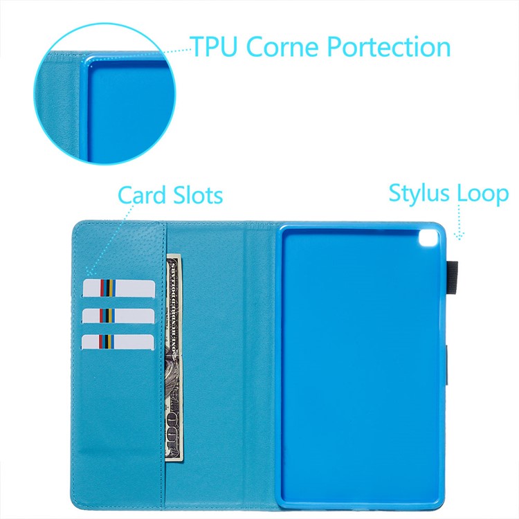 Printing PU Leather Wallet Shell for Samsung Galaxy Tab A 8.0 LTE (2019) SM-T290/SM-T295 - Malanda Flower-9