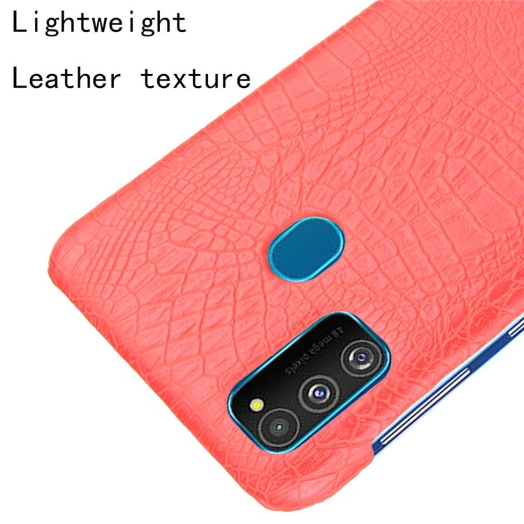 Crocodile Skin PU Leather Coated PC Case for Samsung Galaxy M30s - Red-5