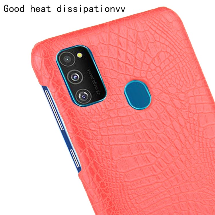 Crocodile Skin PU Leather Coated PC Case for Samsung Galaxy M30s - Red-6