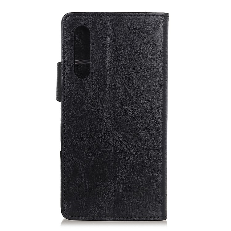 S-shape Crazy Horse Texture Leather Flip Shell with Wallet Stand Phone Casing for Samsung Galaxy A70s - Black-10