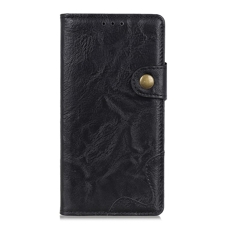 S-shape Crazy Horse Texture Leather Flip Shell with Wallet Stand Phone Casing for Samsung Galaxy A70s - Black-2