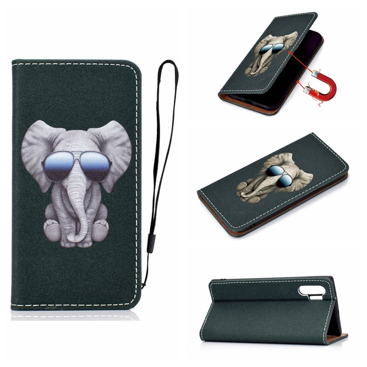 

Pattern Printing PU Leather TPU Phone Stand Case for Samsung Galaxy Note 10 Plus/Note 10 Plus 5G - Elephant, Galaxy Note 10 Plus 5G