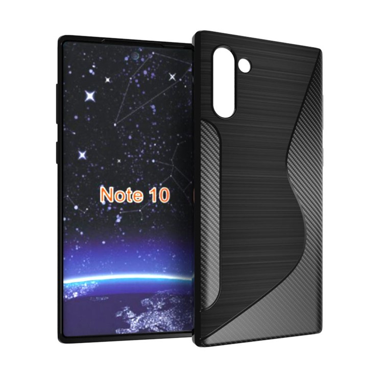 

S-форма Углеродного Волокна Щетки TPU Крышки Телефона Для Samsung Galaxy Примечание 10 5га / Примечания 10, Galaxy Note 10 5G