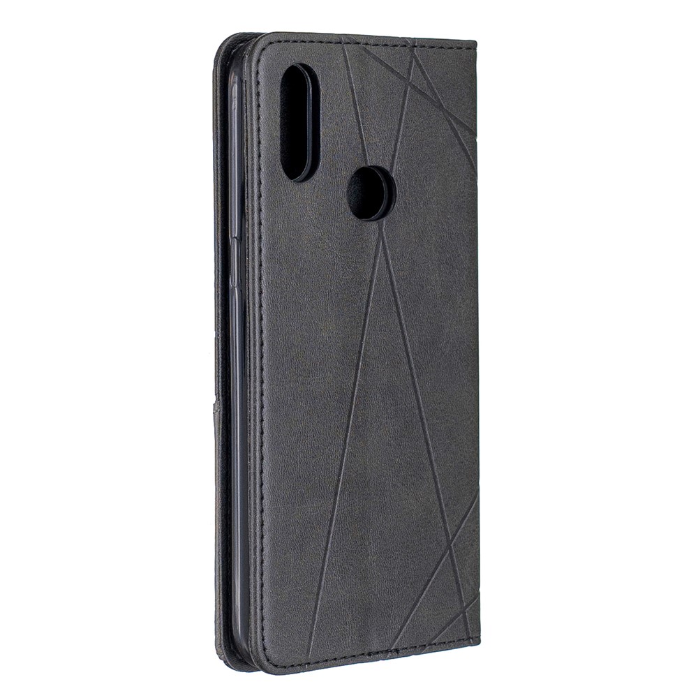 Geometric Pattern Stand Leather Card Holder Case for Samsung Galaxy A10s - Black-3