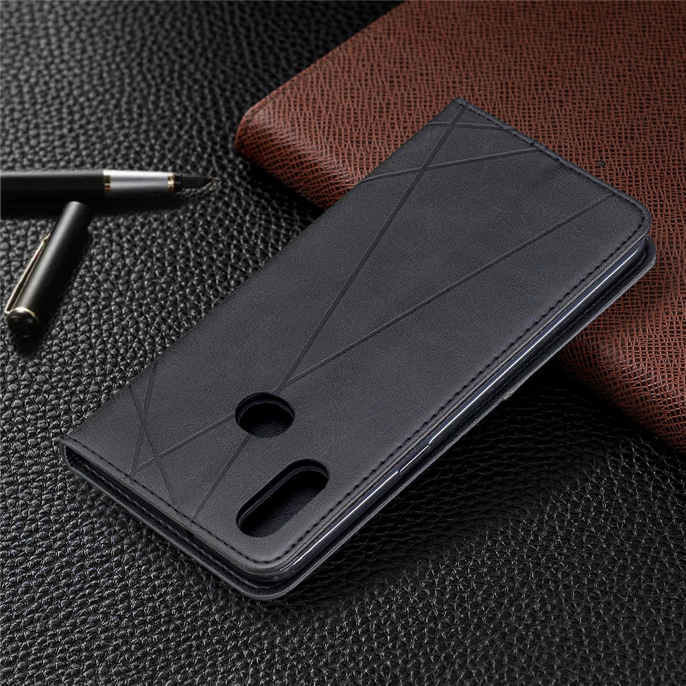 Geometric Pattern Stand Leather Card Holder Case for Samsung Galaxy A10s - Black-9