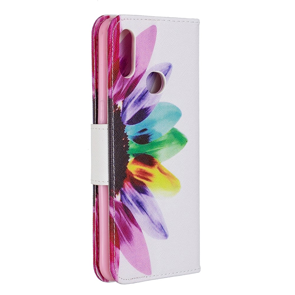 Pattern Printing PU Leather Stand Phone Shell with Wallet Case for Samsung Galaxy A10s - Petals Pattern-3