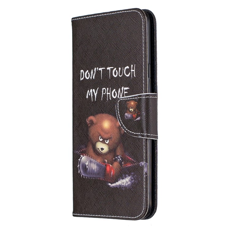 Printing PU Leather Flip Stand Cell Shell for Samsung Galaxy A20s - Fierce Bear-2