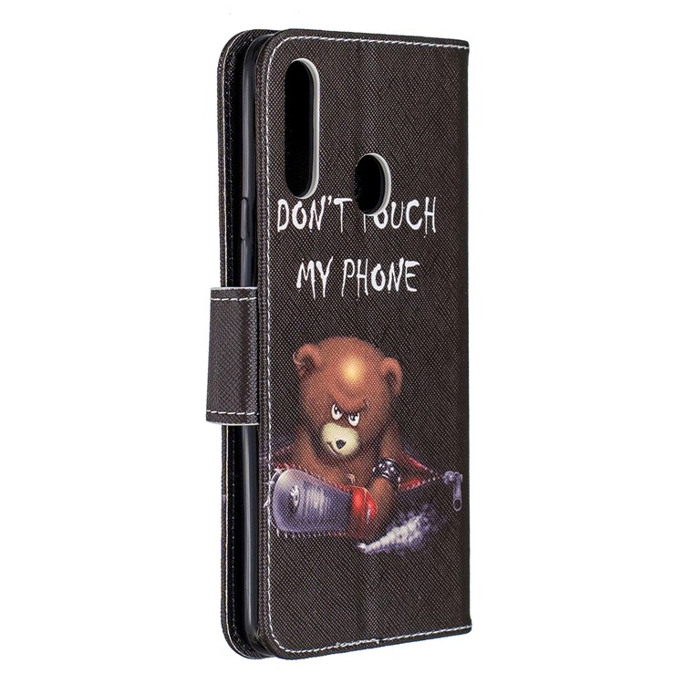 Printing PU Leather Flip Stand Cell Shell for Samsung Galaxy A20s - Fierce Bear-3