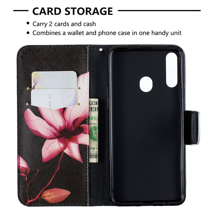 For Samsung Galaxy A20s Cover Pattern Printing Wallet Stand Leather Phone Casing - Kapok-6