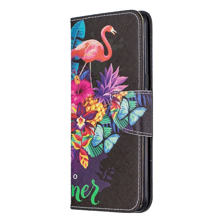 Pattern Printing Wallet Leather Stand Cover for Samsung Galaxy A10s - Flamingo-2