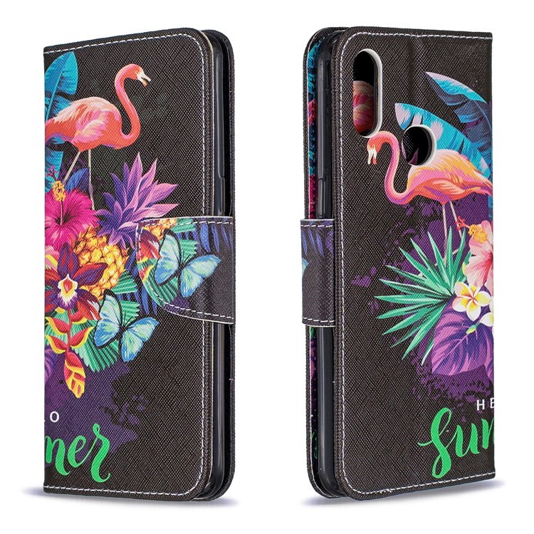 Pattern Printing Wallet Leather Stand Cover for Samsung Galaxy A10s - Flamingo-4