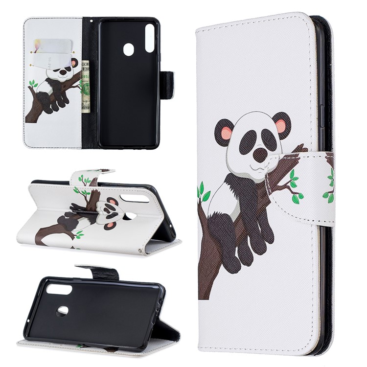 

Pattern Printing Leather Wallet Case for Samsung Galaxy A20s - Panda Climbing Tree, Galaxy A20s