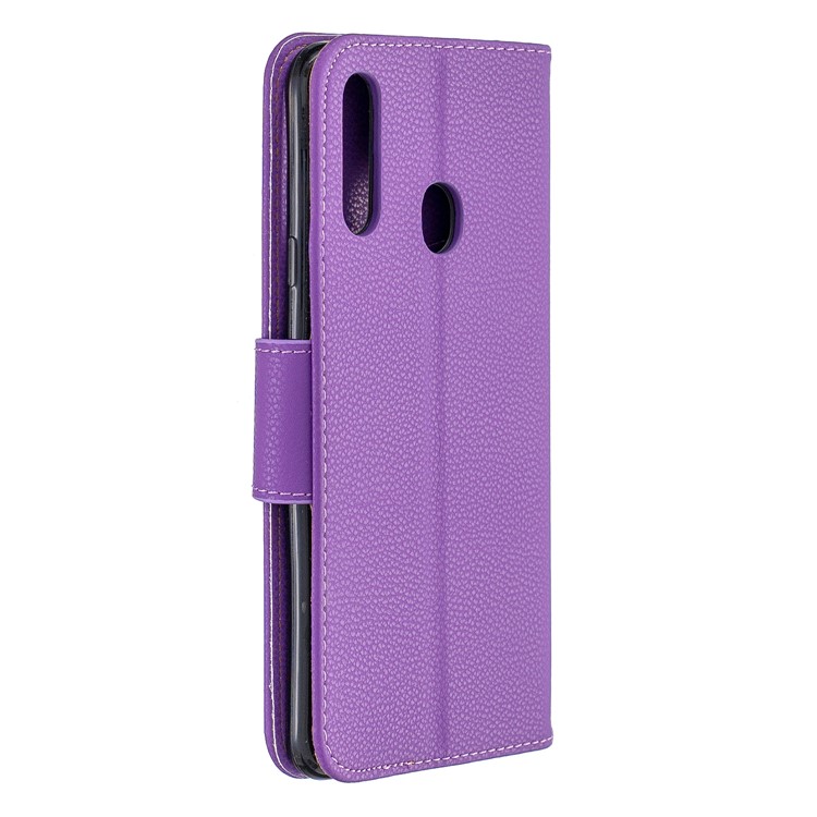Carpeta De La Caja Del Cuero Del Soporte De La Piel De Litchi De La Galaxia De Samsung A20S - Púrpura-3