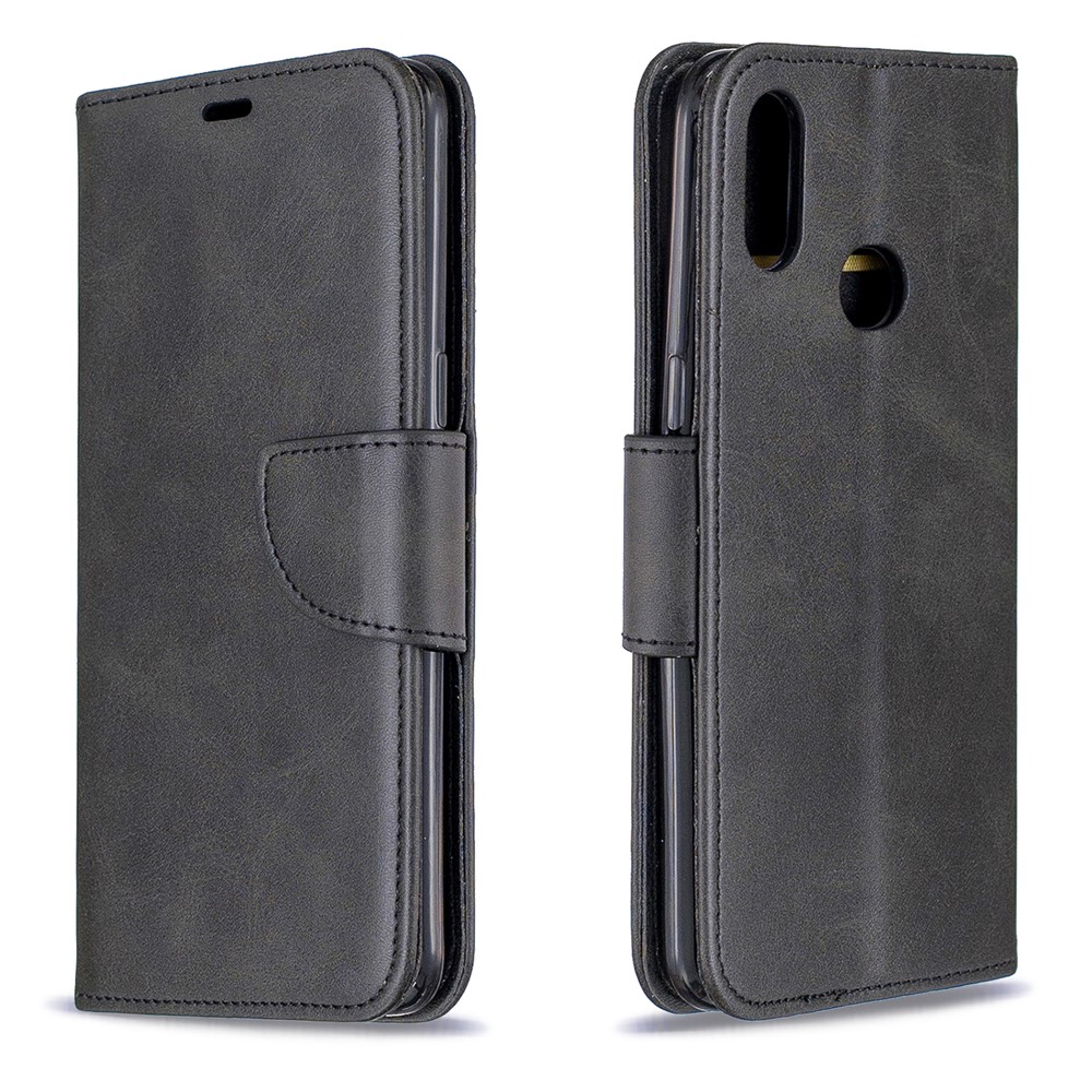 PU Leather Wallet Stand Case for Samsung Galaxy A10s - Black-4