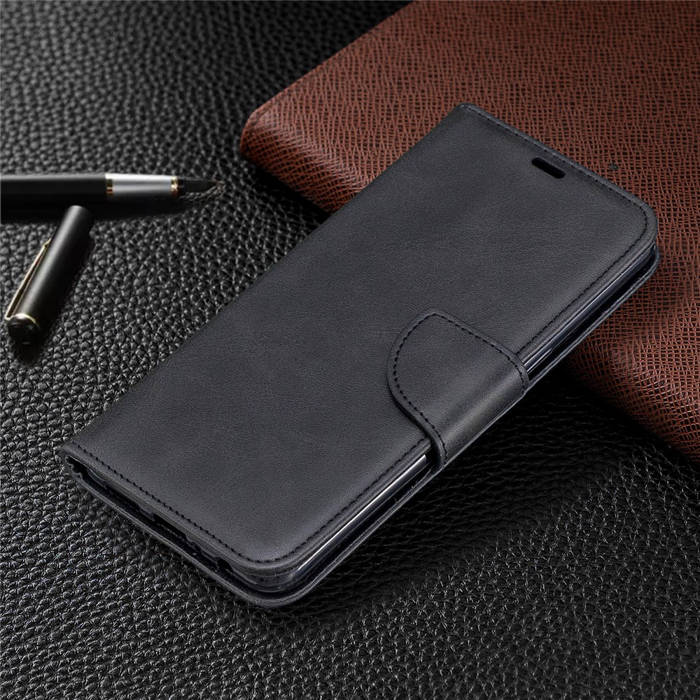 PU Leder Brieftaschenstand Hülle Für Samsung Galaxy A10s - Schwarz