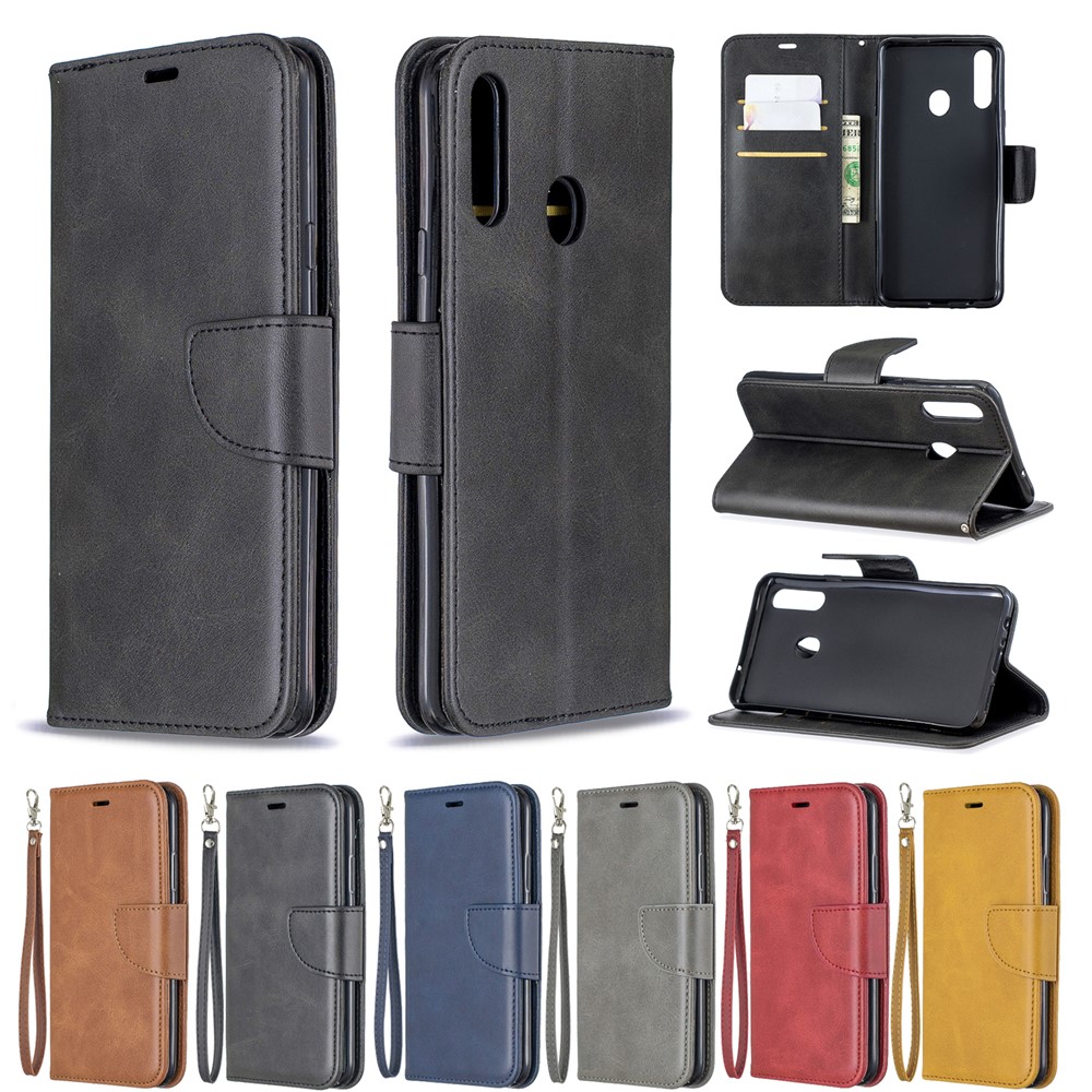 Für Samsung Galaxy A20s Pure Color pu Leder Cell Shell - Schwarz