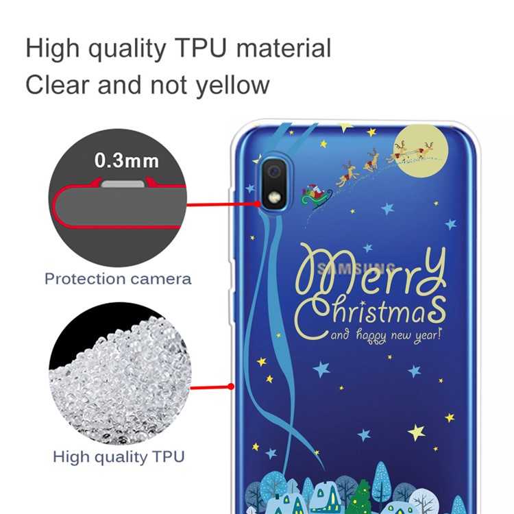 Christmas Pattern Printing TPU Phone Cover for Samsung Galaxy A10 - Style A-3